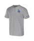 Фото #3 товара Men's Darius Rucker Collection by Heather Gray Los Angeles Dodgers Henley T-shirt