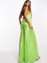 ASOS DESIGN square neck jumpsuit in green sequin 34 - фото #5