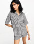 Фото #2 товара The Frolic bromine short sleeve beach shirt co-ord in black and white textured gingham