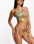 Фото #2 товара ONLY scarf halterneck bikini top in bright 70s floral