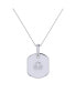ფოტო #2 პროდუქტის Libra Scales Design Sterling Silver Tourmaline Stone Diamond Tag Necklace