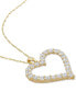 ფოტო #4 პროდუქტის Lab-Grown Moissanite Heart 18" Pendant Necklace (2-2/5 ct. t.w.) in 18k Gold-Plated Sterling Silver