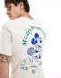 Reclaimed Vintage unisex Mickey Mouse tennis t-shirt in off white