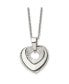 Фото #1 товара Three Piece Moveable Heart Pendant Cable Chain Necklace