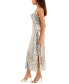 Women's Sequined Draped-Neck Sleeveless Dress