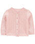 Baby Pointelle Button-Front Sweater Knit Cardigan 3M