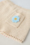 Floral crochet knit bermuda shorts