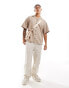 Фото #2 товара Jack & Jones boxy fit revere collar with back flower embroidery in beige