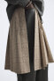 Pleated check overskirt