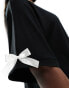 Fashionkilla bow detail mini t-shirt dress in black