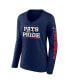 ფოტო #3 პროდუქტის Women's Navy New England Patriots Hometown Sweep Long Sleeve V-Neck T-shirt