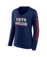 Women's Navy New England Patriots Hometown Sweep Long Sleeve V-Neck T-shirt