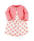 ფოტო #1 პროდუქტის Baby Girls Baby Organic Cotton Dress and Cardigan 2pc Set, Tulip