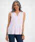 Фото #1 товара Women's Linen-Cotton Sleeveless Top, Created for Macy's