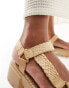 Public Desire Hazard chunky sandal with raffia in natural