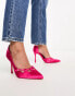 Public Desire Vanity cut out court heel in hot pink satin Розовый, 37 - фото #2