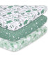 Фото #1 товара Pack n Play, Mini Crib, Portable Crib or Fitted Playard Sheets for Baby Boy or Girl, 3 Pack Set, Green Safari