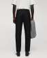 ფოტო #1 პროდუქტის Men's Slim-Fit Cotton Pleated Pants