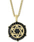 Фото #1 товара EFFY® Men's Black Diamond Star of David Ship's Wheel 22" Pendant Necklace (5/8 ct. t.w.) in 14k Gold