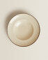 Porcelain pasta plate with antique finish rim