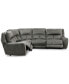 Фото #8 товара CLOSEOUT! Terrine 4-Pc. Fabric Sectional with 2 Power Motion Recliners, Created for Macy's