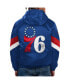 Фото #2 товара Men's Royal Philadelphia 76ers Force Play Satin Hoodie Half-Zip Jacket
