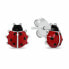 Фото #1 товара Playful silver earrings Ladybugs EA1048W