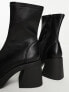 ASOS DESIGN Wide Fit Radiate mid-heel boots in black