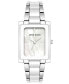 Women's Three-Hand Quartz Silver-Tone Alloy with White Ceramic Bracelet Watch, 24mm