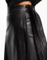 Фото #2 товара Never Fully Dressed Petite PU wrap mini skirt in black