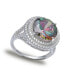 Multi Colored Cubic Zirconia Double Pave Row Ring (7-1/2 ct. t.w.) In Sterling Silver