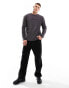 ASOS Dark Future relaxed long sleeve t-shirt in charcoal ribbed velour