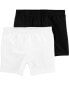 Фото #3 товара Kid 2-Pack White/Black Bike Shorts 8