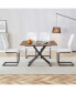 Modern Minimalist Lifting Table & 4 Upholstered Chairs