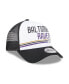 Фото #3 товара Men's White, Black Baltimore Ravens Stacked A-Frame Trucker 9FORTY Adjustable Hat