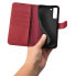 Skórzane etui portfel do Galaxy S22+ Leather Wallet Case bordowy