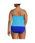 Plus Size Chlorine Resistant One Piece Scoop Neck Fauxkini Swimsuit