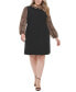 Фото #1 товара Plus Size Layered-Look Shift Dress