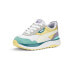Фото #2 товара Puma Cruise Rider Peony Lace Up Toddler Girls Green, White, Yellow Sneakers Cas