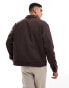 ASOS DESIGN oversized heavyweight button through jersey jacket with pocket detail in brown Sealbraun, M - Chest 40 - фото #2