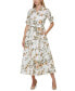 ფოტო #1 პროდუქტის Petite Cotton Printed Button-Front Dress