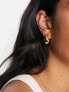 Фото #3 товара ASOS DESIGN 14k gold plated earrings with molten stud design