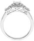 ფოტო #3 პროდუქტის Diamond 3-Stone Triple Halo Ring (1/2 ct. t.w.) in 14k White Gold