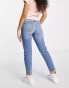 New Look Petite ripped mom jeans in mid blue