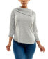 Women's 3/4 Sleeve Zippered Collar Top with Rib Sleeves