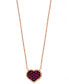 Фото #3 товара EFFY Collection eFFY® Ruby (1/8 ct. t.w.) Heart 16" Pendant Necklace in 14k Rose Gold
