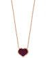 ფოტო #3 პროდუქტის EFFY® Ruby (1/8 ct. t.w.) Heart 16" Pendant Necklace in 14k Rose Gold