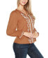 ფოტო #6 პროდუქტის Black Label Women’s Tie-Neck Embroidered-Front Blouse Top