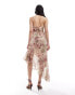 Фото #2 товара Miss Selfridge chiffon cowl maxi slip dress in animal floral