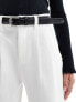 Stradivarius tailored trouser with belt in white